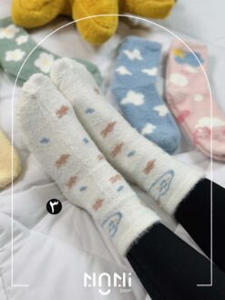جوراب ساقدار موهری طرح گل و پروانه