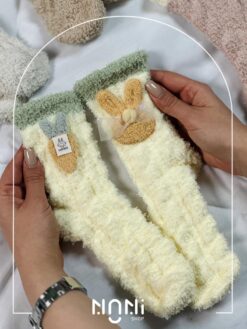 جوراب ساقدار بوکله طرح تا به تا خرگوش و هویج