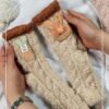 جوراب ساقدار بوکله طرح تا به تا خرگوش و هویج