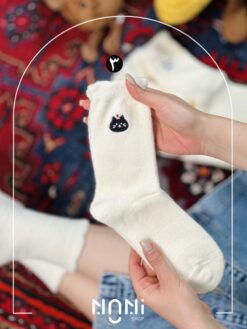 جوراب ساقدار موهری طرح گلدوزی حیوانات