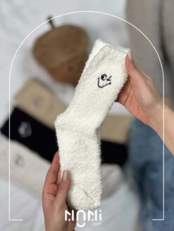جوراب ساقدار بوکله طرح گلدوزی لبخند