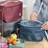 کیف غذا دستی دوشی برزنتی داخل عایق دار