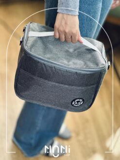 کیف غذا دستی دوشی برزنتی داخل عایق دار