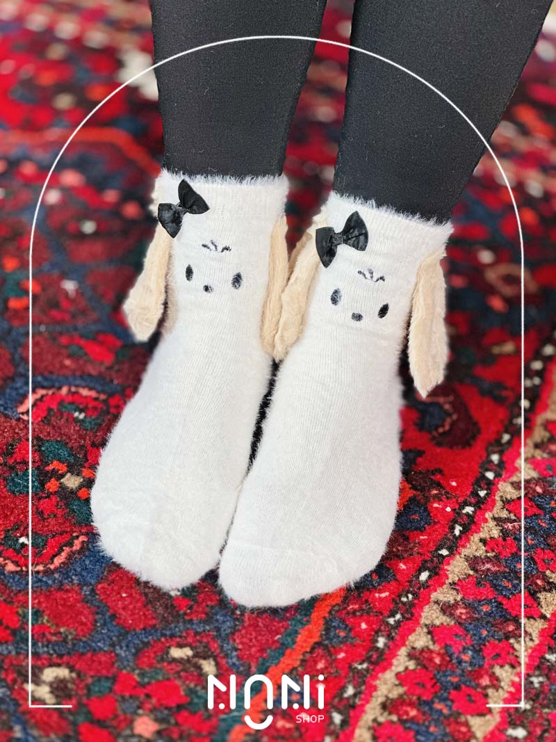 جوراب ساقدار بوکله طرح هاپو گوشدار