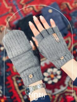 دستکش نیم پنجه بافت کلاه دار