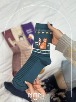 جوراب ساقدار طرح لاما و گوزن برند چتیک