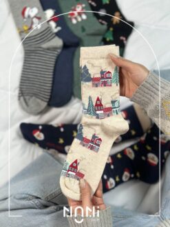 جوراب ساقدار طرح کریسمس اسنوپی برند چتیک