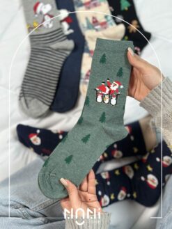 جوراب ساقدار طرح کریسمس اسنوپی برند چتیک
