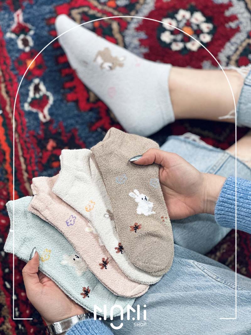 جوراب مچی بوکله طرح خرگوش رنگی