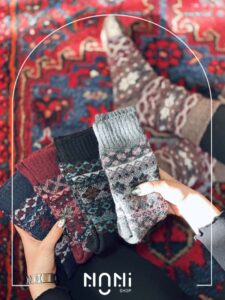 جوراب ساقدار بافت پشمی داخل کرک دار برند کوکوهانا