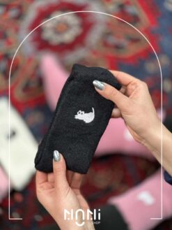 جوراب ساقدار موهری طرح گلدوزی پیشی