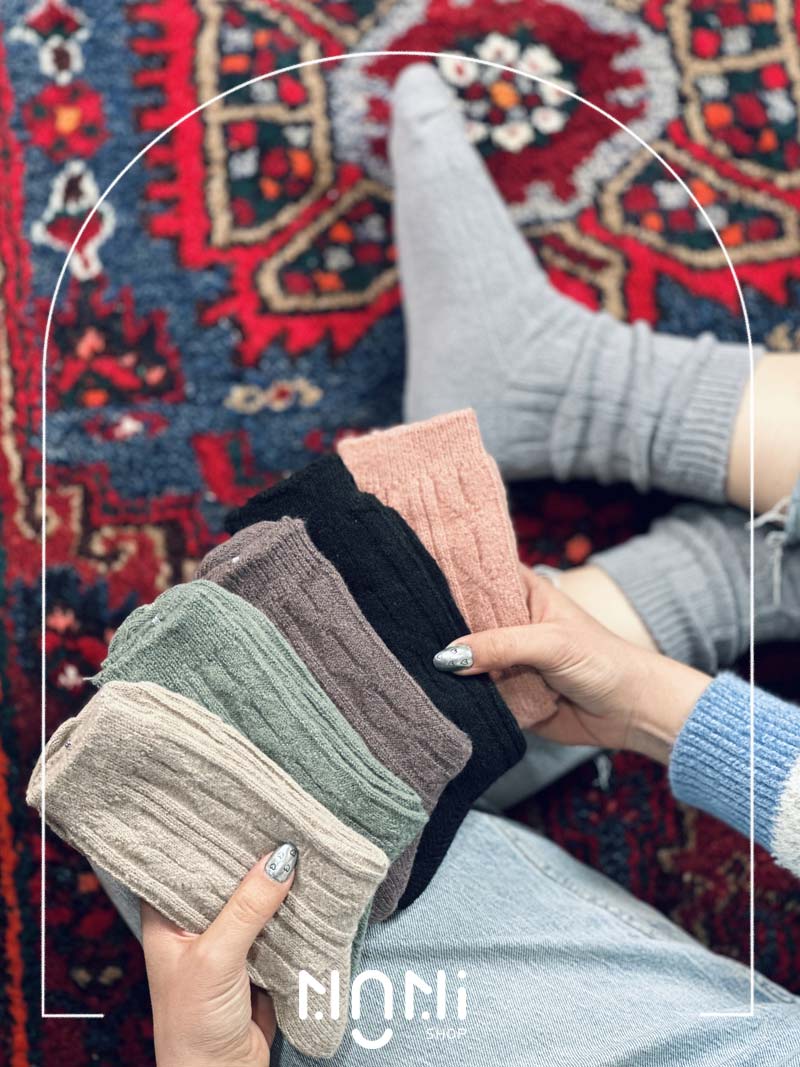 جوراب ساقدار بافت طرح پیچ