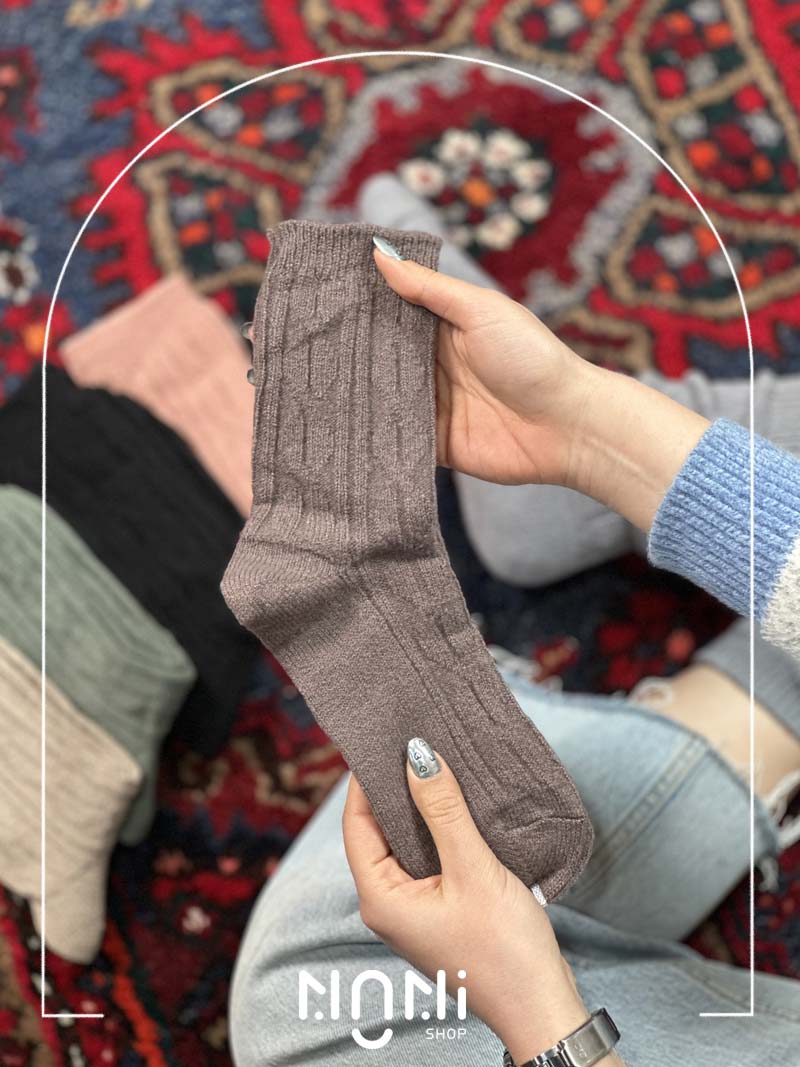 جوراب ساقدار بافت طرح پیچ