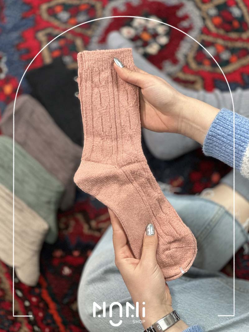 جوراب ساقدار بافت طرح پیچ