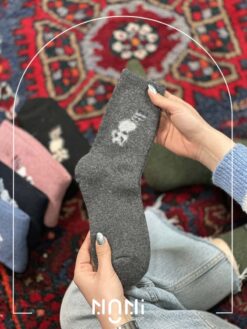 جوراب ساقدار بافت پشمی طرح راکن