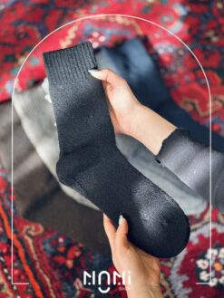 جوراب ساقدار مردانه بافت پشمی داخل کرک تک رنگ برند کوکوهانا