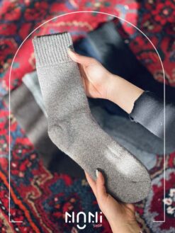 جوراب ساقدار مردانه بافت پشمی داخل کرک تک رنگ برند کوکوهانا