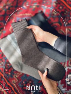 جوراب ساقدار مردانه بافت پشمی داخل کرک تک رنگ برند کوکوهانا