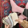 جوراب نیم ساق طرح پیچ لبه گیپور