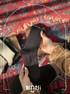 جوراب ساقدار طرح کبریتی ریز لبه چین دار