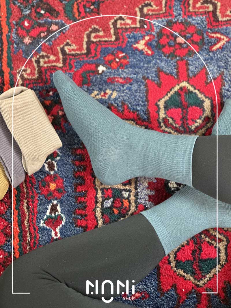 جوراب نیم ساق طرح کبریتی ریز