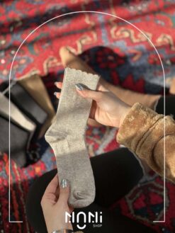 جوراب ساقدار طرح کبریتی ریز لبه چین دار