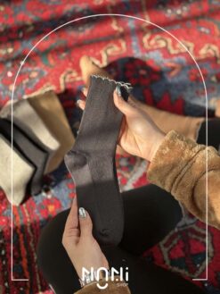 جوراب ساقدار طرح کبریتی ریز لبه چین دار