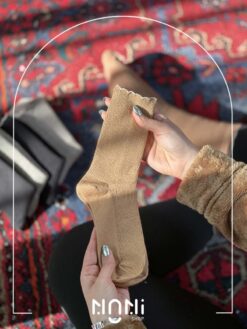جوراب ساقدار طرح کبریتی ریز لبه چین دار