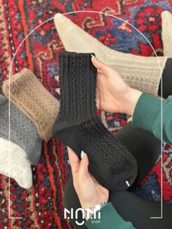 جوراب ساقدار بافت طرح زنجیری