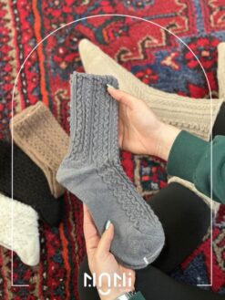 جوراب ساقدار بافت طرح زنجیری