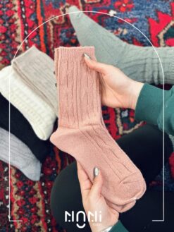 جوراب ساقدار بافت طرح پیچ پیچی