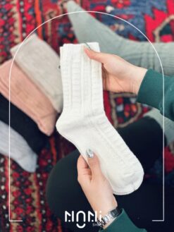 جوراب ساقدار بافت طرح پیچ پیچی