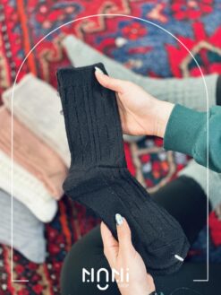 جوراب ساقدار بافت طرح پیچ پیچی