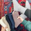 جوراب ساقدار بافت طرح پیچ زنجیری