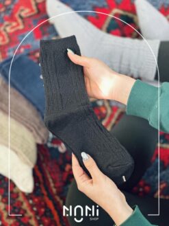 جوراب ساقدار بافت طرح پیچ زنجیری