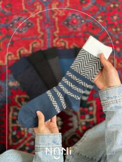 جوراب ساقدار مردانه زیکزاکی برند بارکد