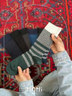 جوراب ساقدار مردانه زیکزاکی برند بارکد