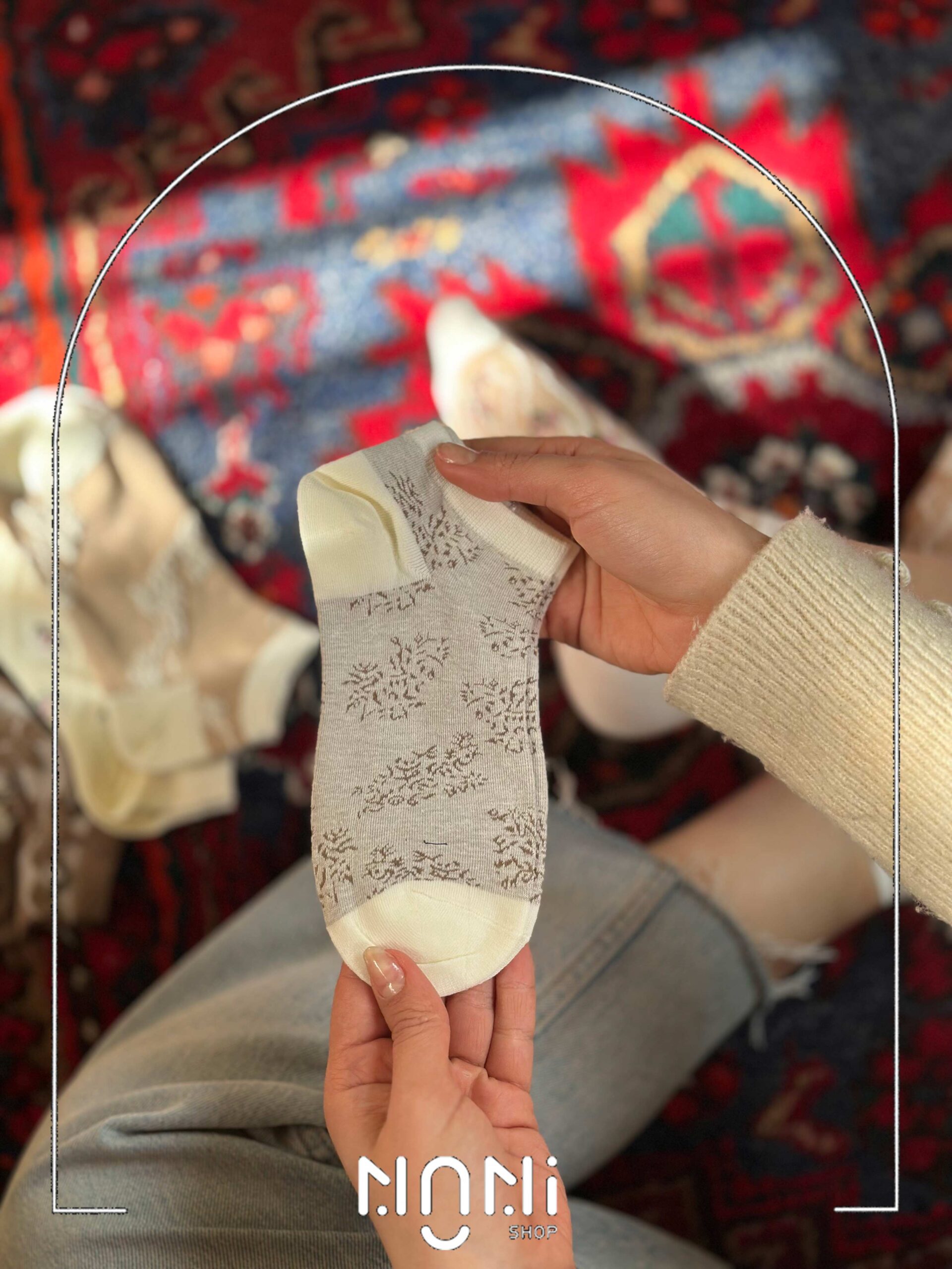 جوراب مچی زنونه بهاری طرح برجسته