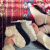 جوراب مچی زنانه خال خالی لب چین نخی
