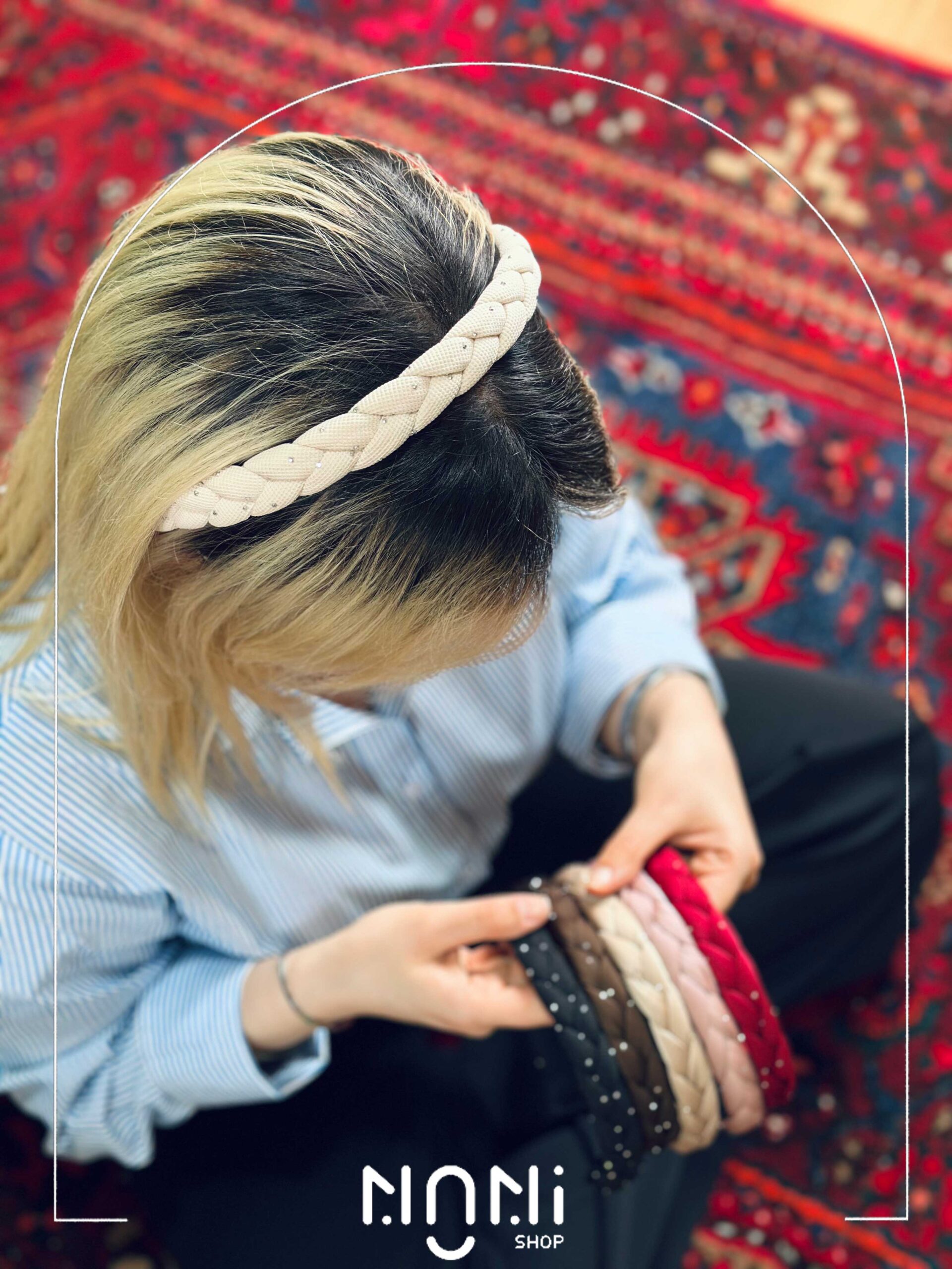 تل مو طرح بافت نگین دار