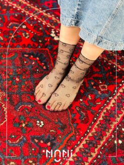 جوراب نیمساق طرحدار تمام گیپور