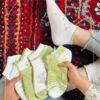 جوراب مچی طرح اسنوپی زمینه سبز