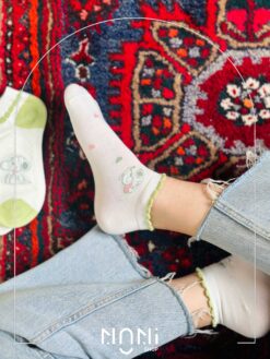 جوراب مچی طرح اسنوپی زمینه سبز