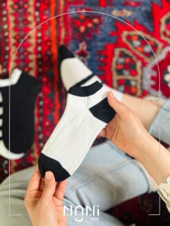 جوراب مچی سفید مشکی مختلف