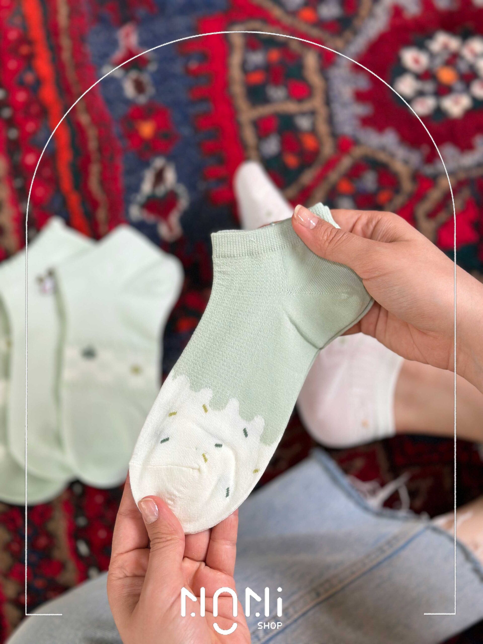 جوراب مچی گل تابستونی