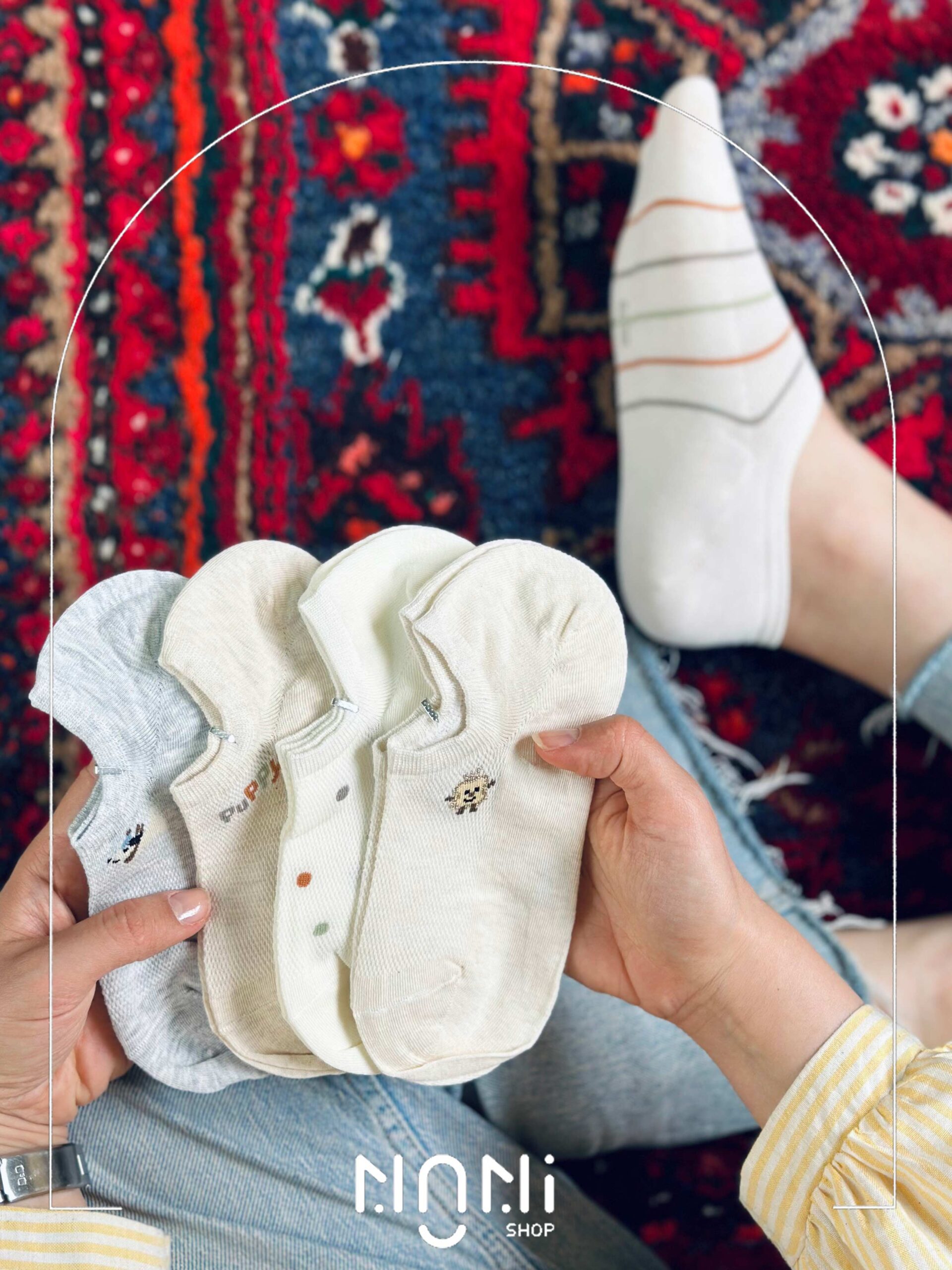 جوراب قوزکی کولردار و خنک