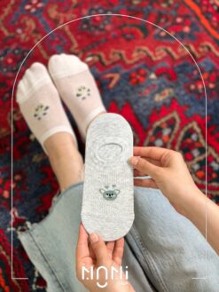 جوراب قوزکی تابستونی کولردار طرح حیوانات