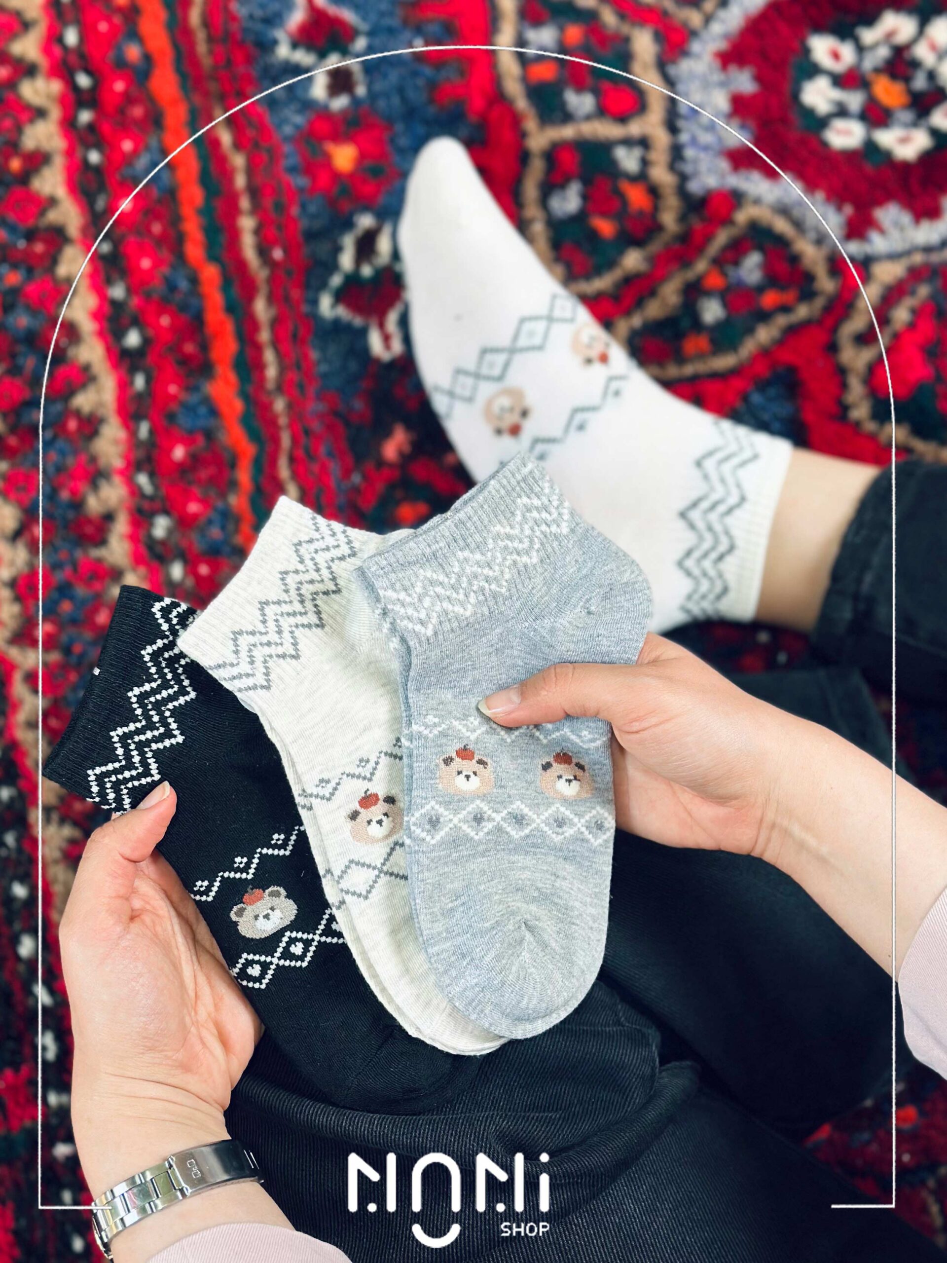جوراب مچی نخی خرس گجه فرنگی