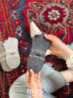 جوراب مچی نخ پنبه طرح پیشی دم دراز
