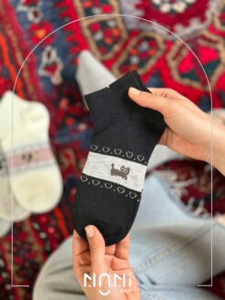 جوراب مچی نخ پنبه طرح پیشی و هاپو